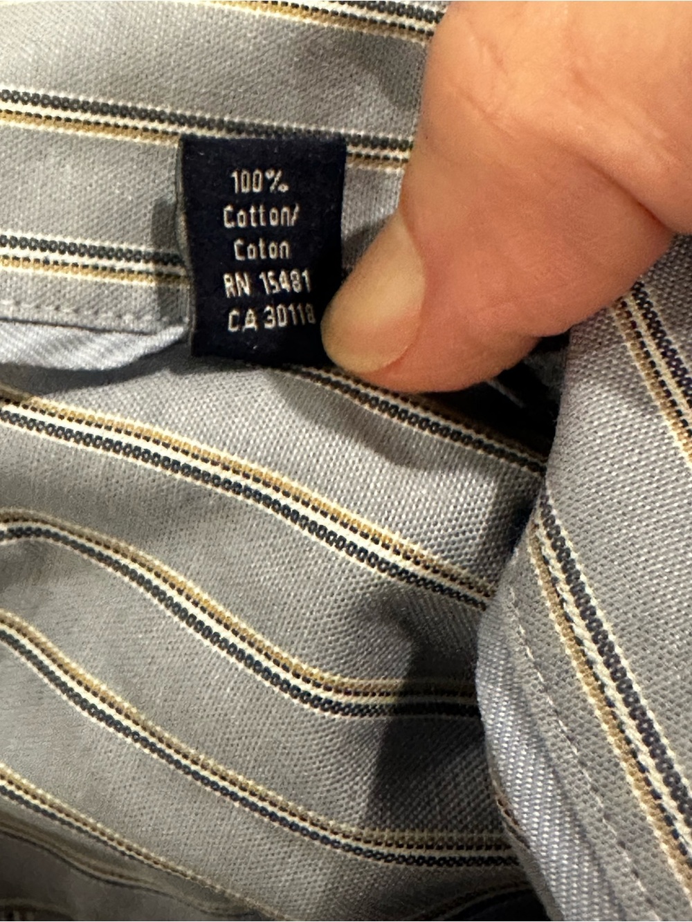 Tommy Hilfiger Striped Dress Shirt Mens 15-1/2 34/35 Cotton - Picture 6 of 7